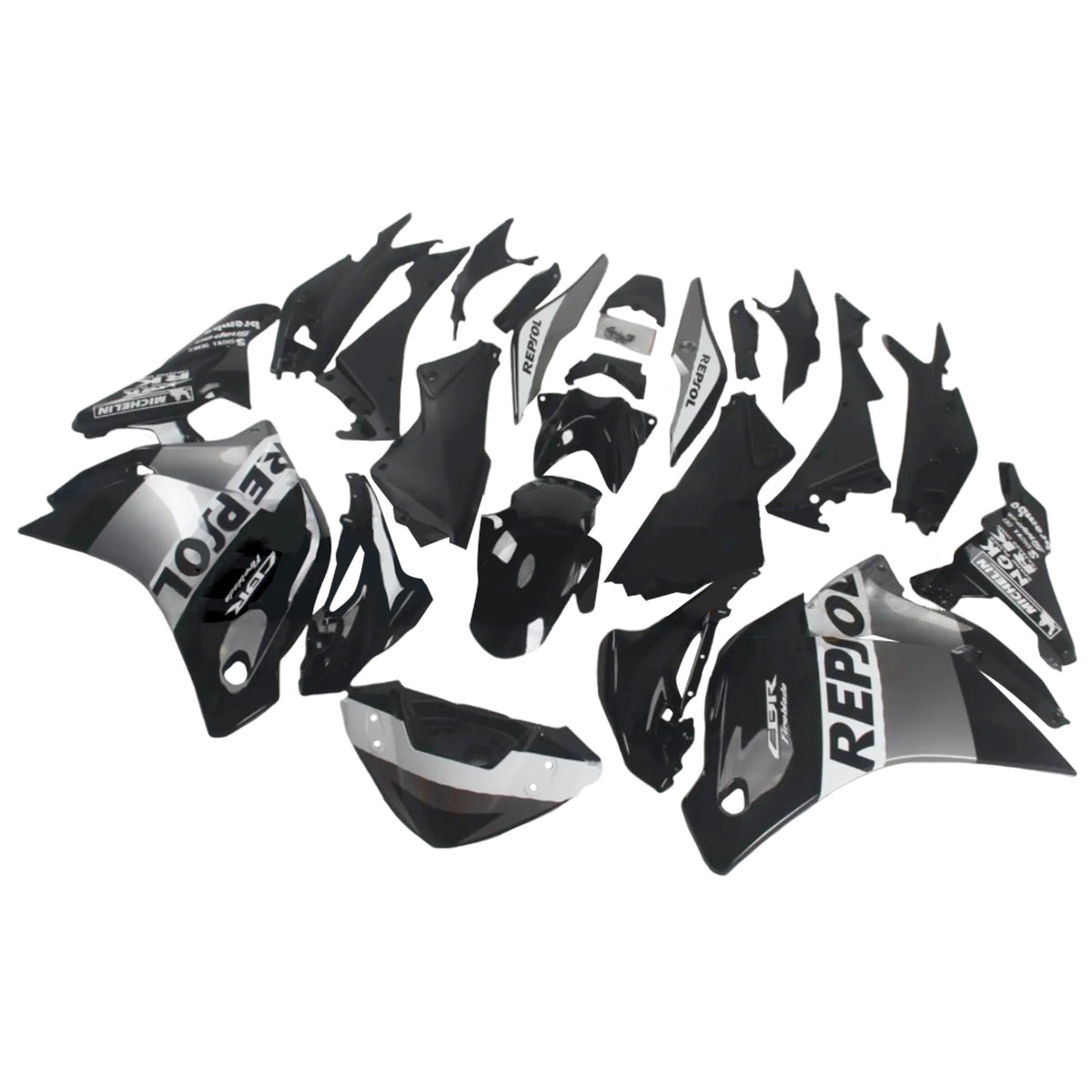Amotopart 2011–2015 CBR250R Honda Verkleidungsset in Schwarz und Grau