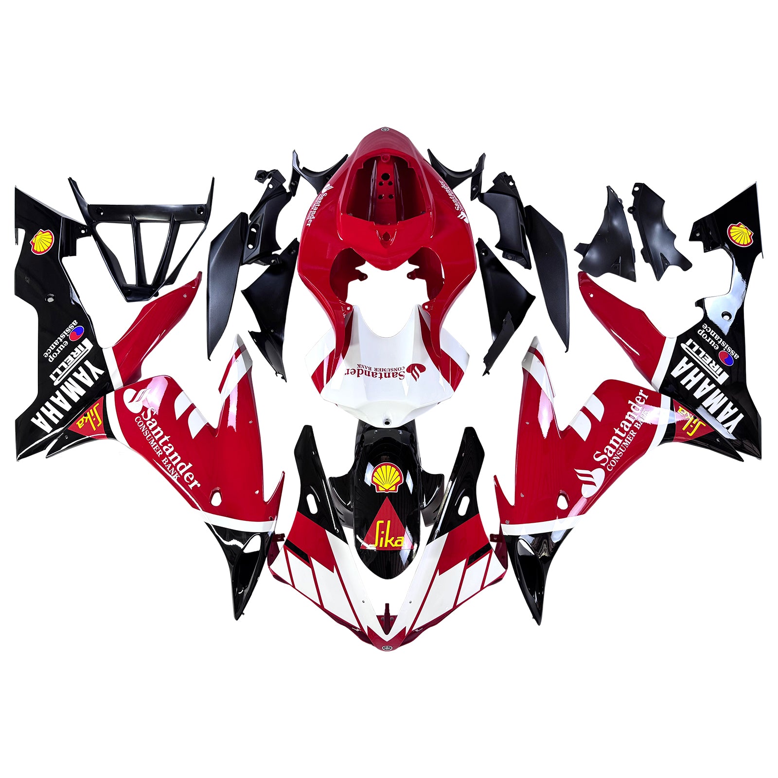 Amotopart 2004-2006 Yamaha YZF 1000 R1 Red White Yellow Fairing Kit