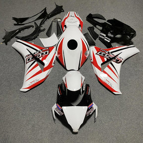 Amotopart 2008-2011 Honda CBR1000RR White&Red Stripe with Logo  Style3 Fairing Kit