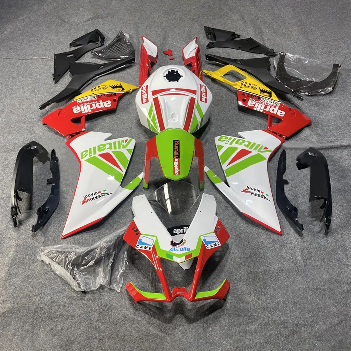 Amotopart 2012-2016 Aprilia RS4 125 50 Black White Red Fairing Kit