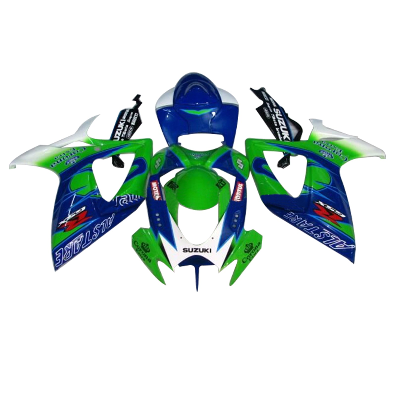 Amotopart 2006-2007 K6 GSXR 600/750 Suzuki Kit de carenado verde y azul