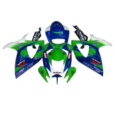 Amotopart 2006-2007 K6 GSXR 600/750 Suzuki Kit de carénage vert et bleu