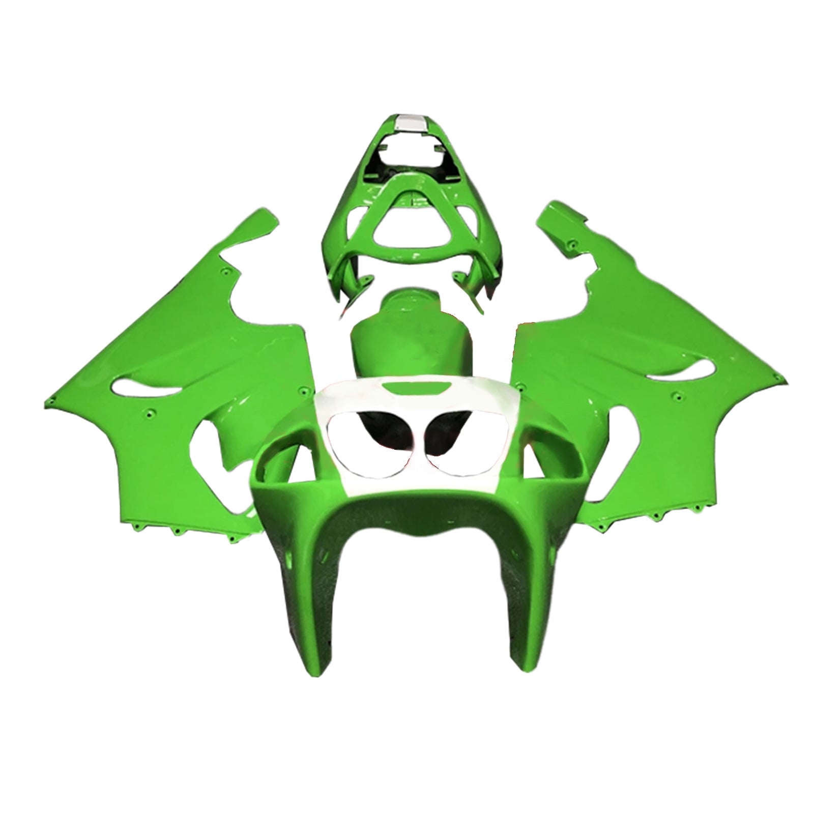 Amotopart 1996-2003 Kawasaki ZX7R Ljusgrön Vit fairing-kit