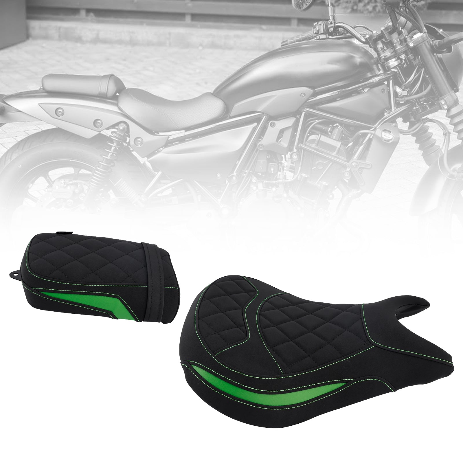24-25 Kawasaki Eliminator 500 Front&Rear Raider Passenger Kit Lower Green