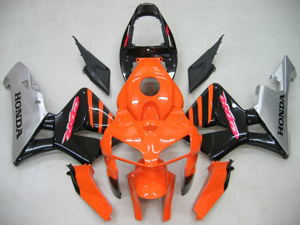 Amotopart 2005-2006 Honda CBR600RR Kit de carénage noir et orange