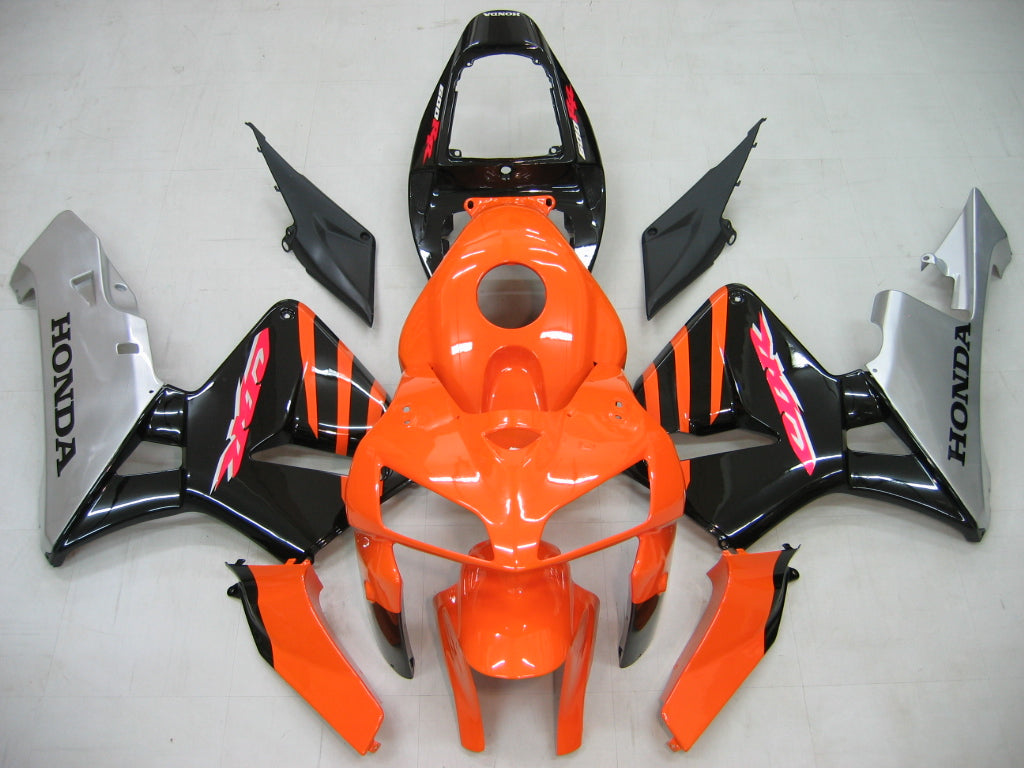 Amotopart 2005–2006 Honda CBR600RR Verkleidungsset in Schwarz und Orange