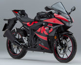 Amotopart 17-24 Suzuki GSX-R125 Kit de carénage noir rouge (convient uniquement à la version américaine