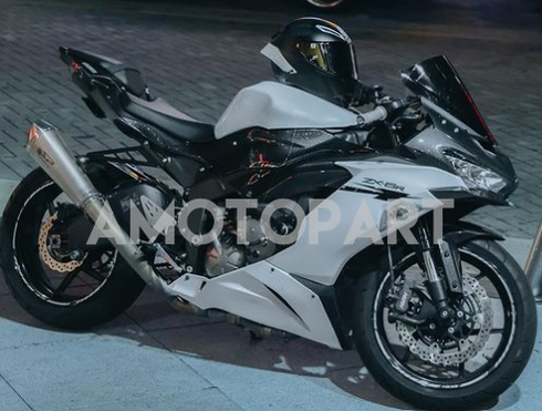 Amotopart 2019-2023 Kawasaki ZX6R Carbon Fiber White Fairing Kit