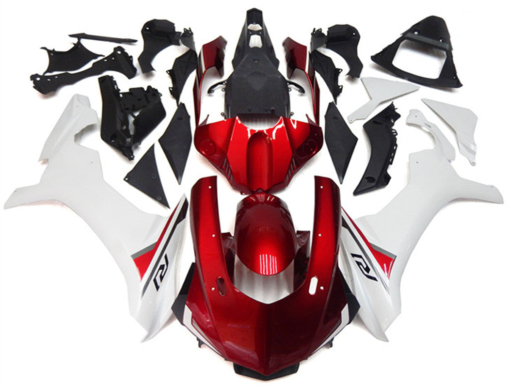 Amotopart Yamaha 2015-2019 YZF 1000 R1 Kit de carenado blanco y rojo Style3