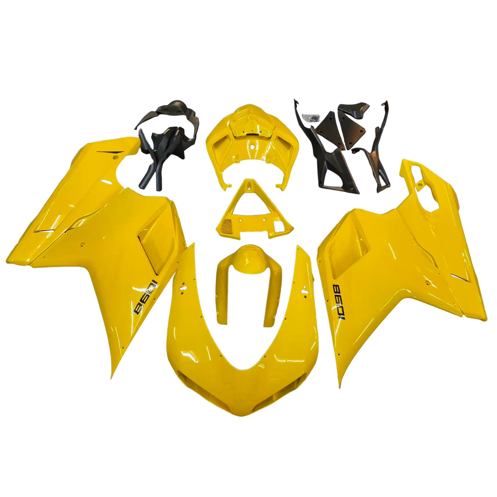 Amotopart 2007-2011 Ducati 1098/1198/848 Yellow Black Fairing Kit