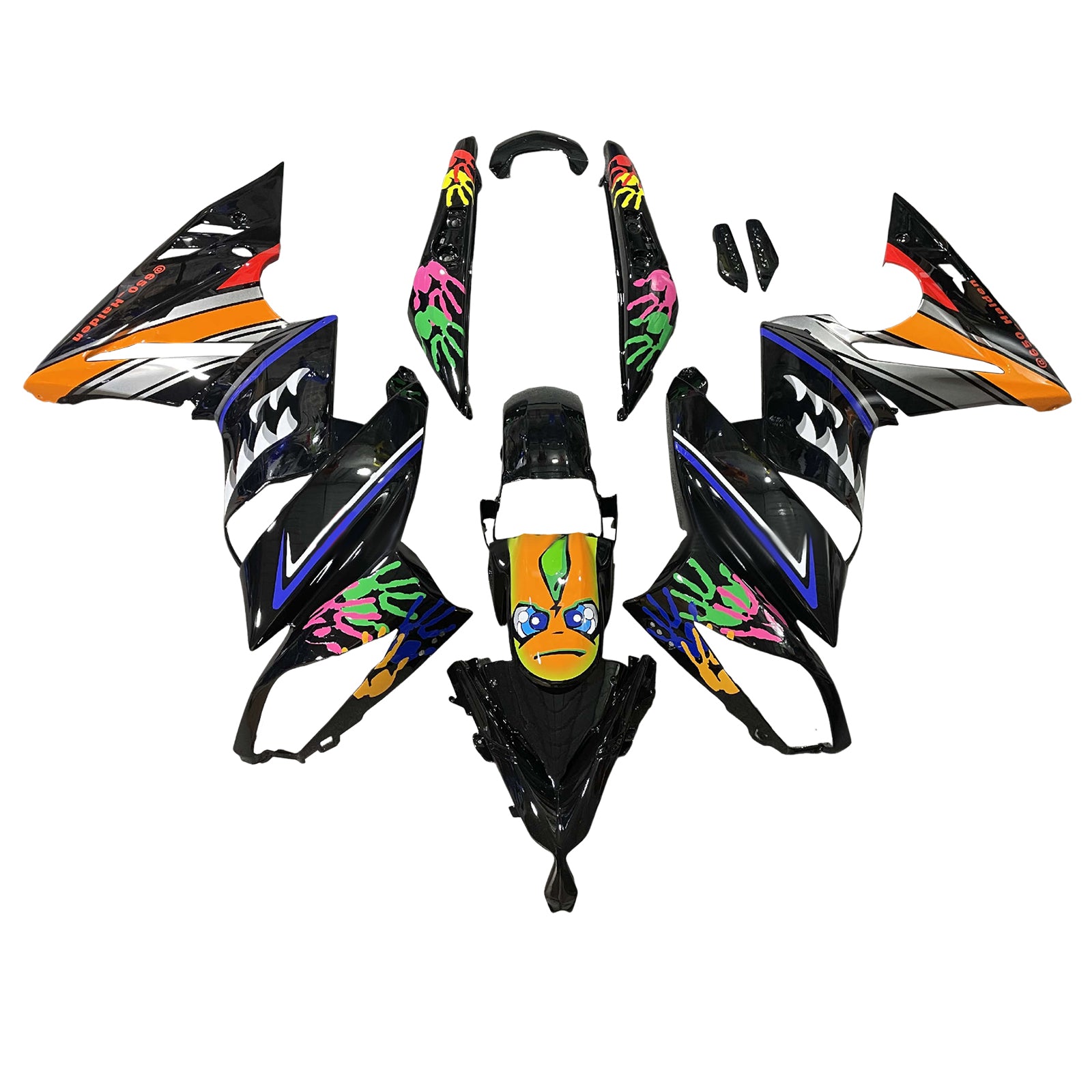 Amotopart 2009-2011 Kawasaki Ninja 650 EX650 Black Orange Fairing Kit