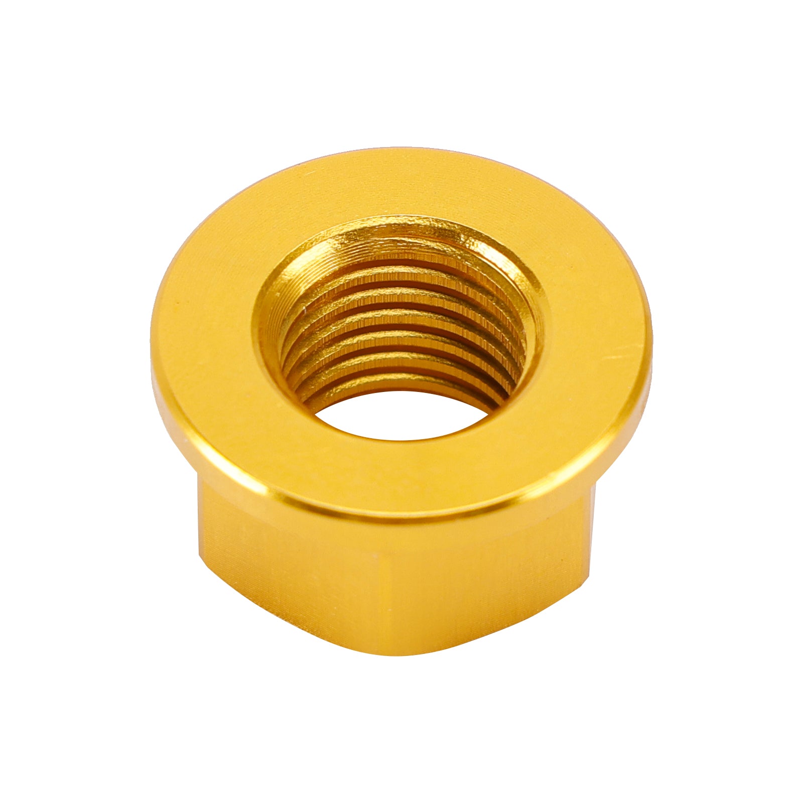 Paquete de 6 tuercas con reborde de piñón trasero de aluminio para motocicleta y bicicleta M10X1.25 dorado