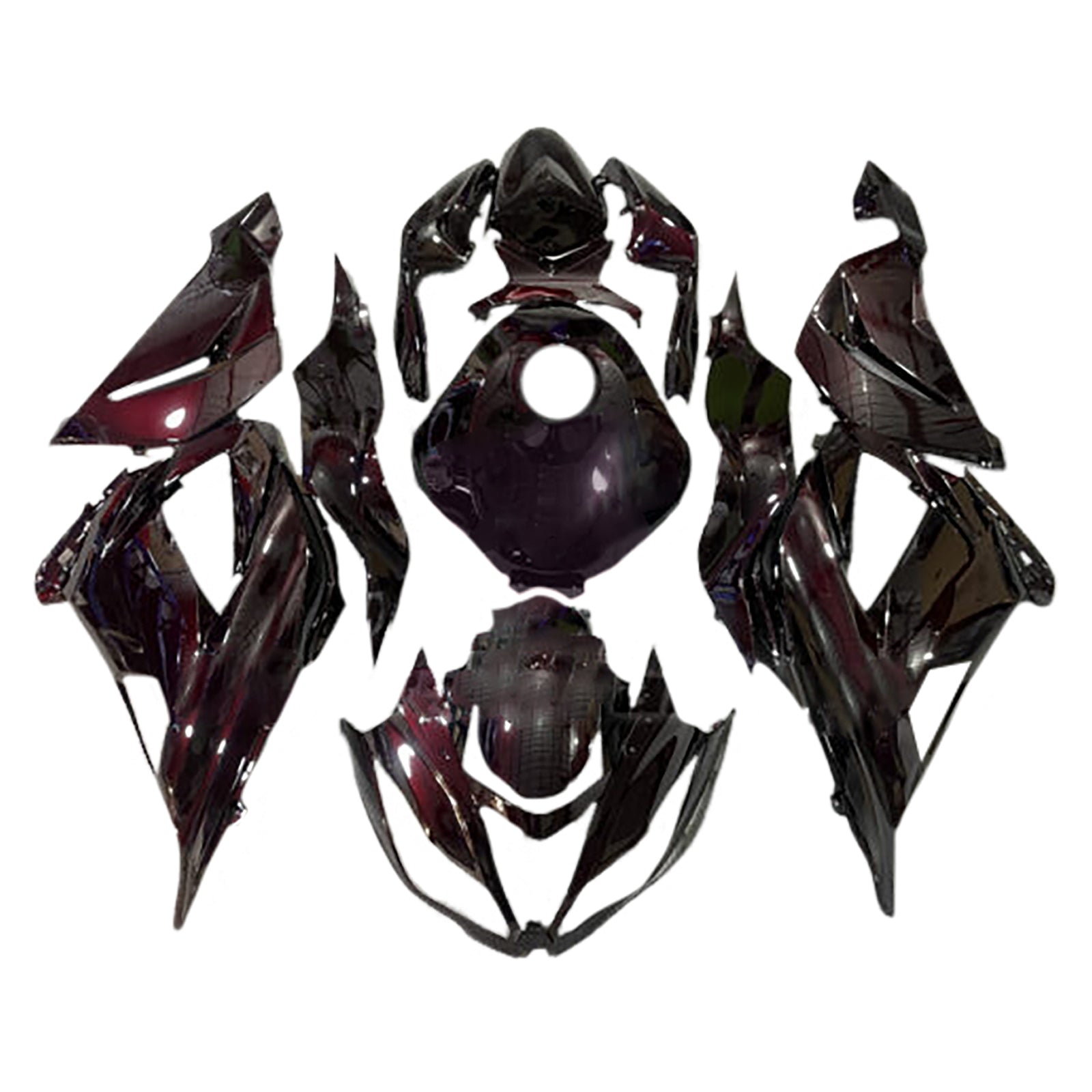 Amotopart 2013-2018 Kawasaki ZX6R 636 Dark Red Fairing Kit