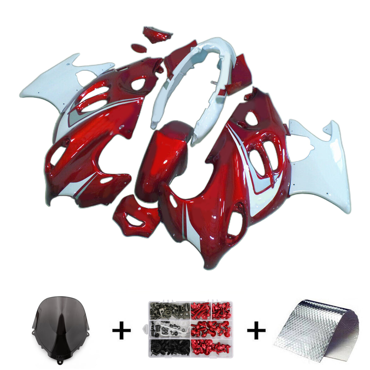 Amotopart 1998-2006 Suzuki Katana GSX600F GSX750F Kit de carénage rouge et blanc