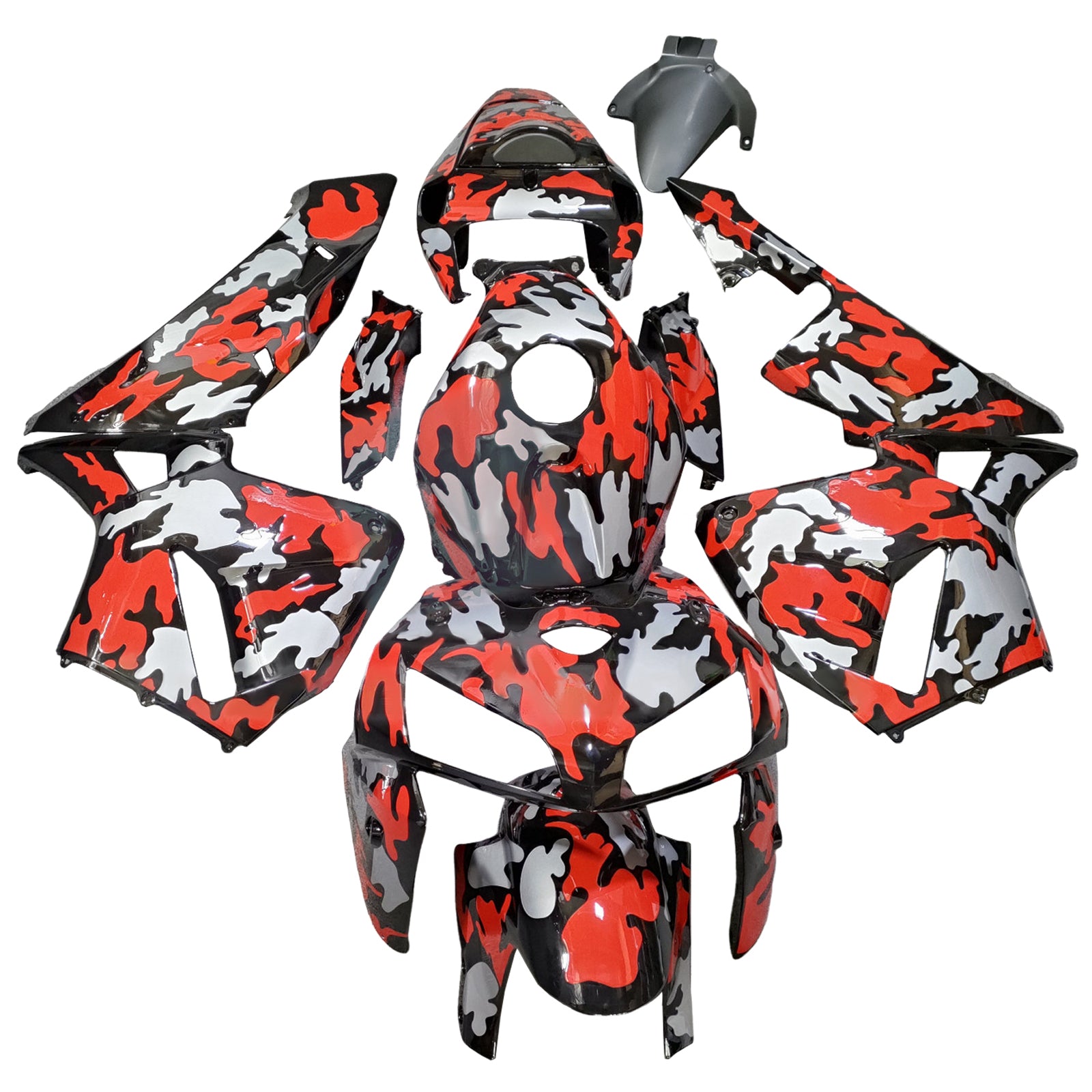 Amotopart 2005-2006 Honda CBR600RR Kit de carénage gris rouge noir