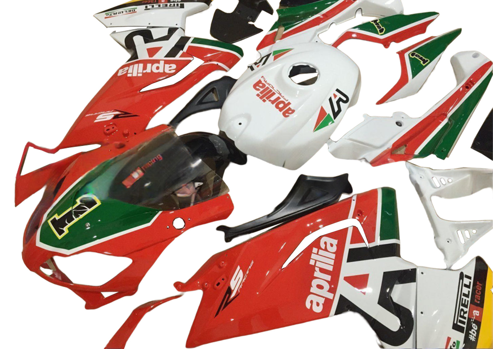 Amotopart Aprilia 2006-2011 RS125 Red&Green Fairing Kit