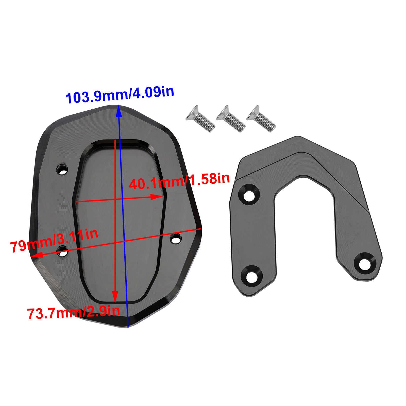 15-20 Ducati Scrambler 400/800/1100 Kickstand Enlarge Plate Pad