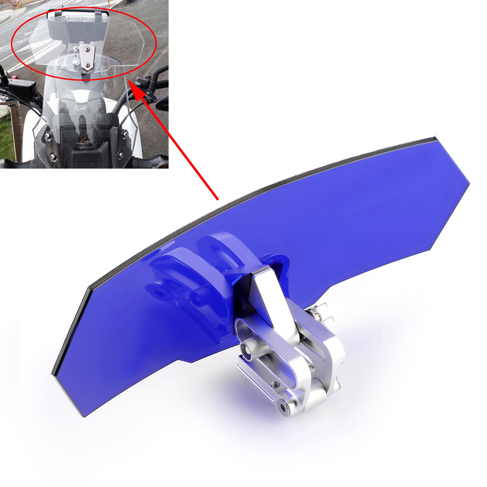 Universal Adjustable Windshield Screen Extension Deflector For Honda Yamaha Blue