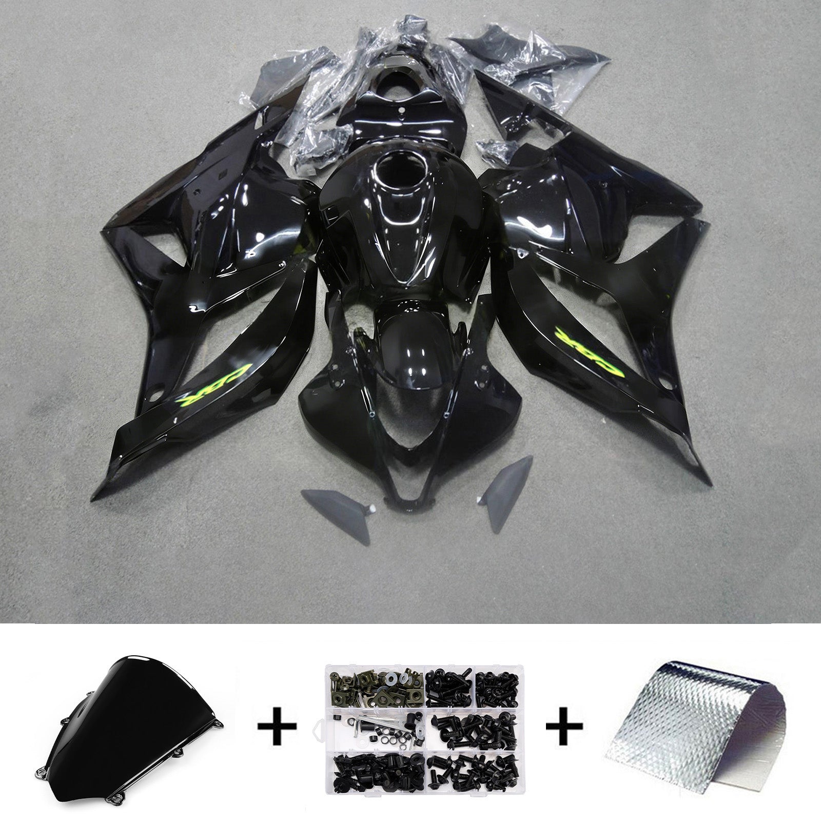 Kit de carenagem preta Amotopart 2009-2012 Honda CBR600RR