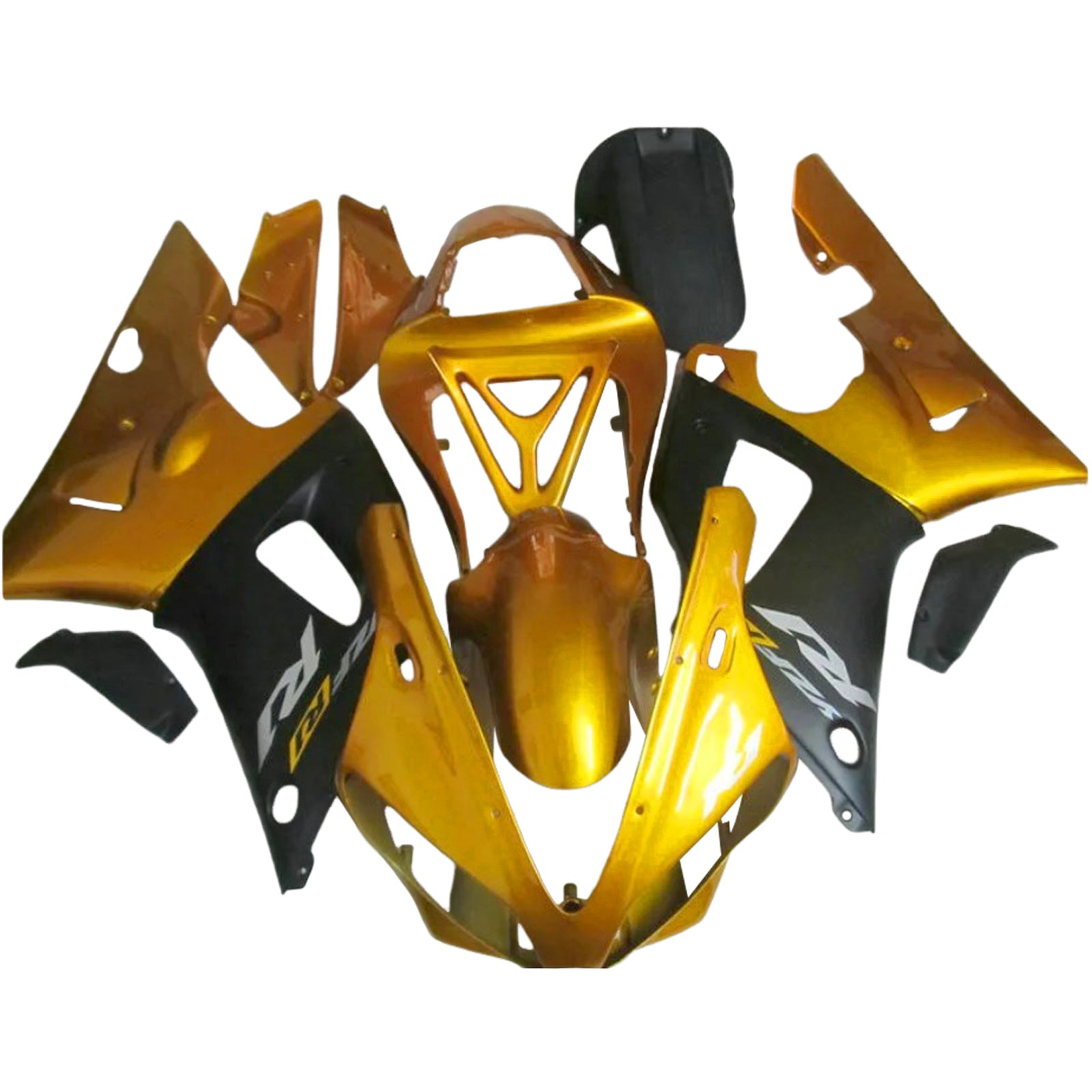 Amotopart 2000-2001 Yamaha YZF 1000 R1 Black Gold Fairing Kit