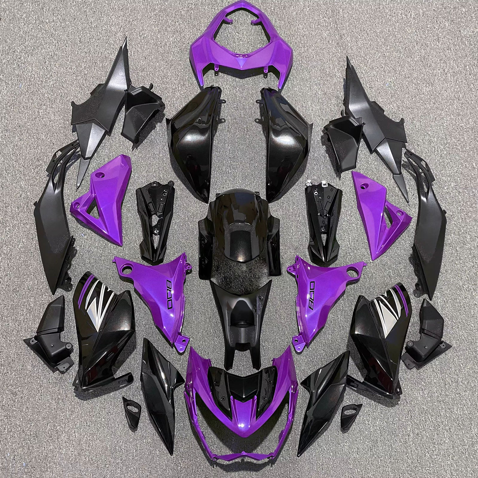 Amotopart 2013-2018 Kawasaki Z800 Purple Black Fairing Kit