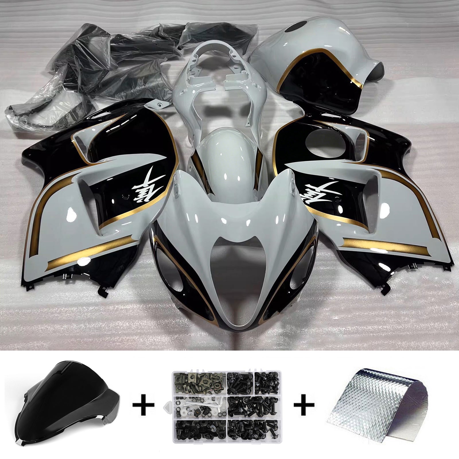 Amotopart 1999-2007 Suzuki Hayabusa GSX1300R sort/grå kåbesæt