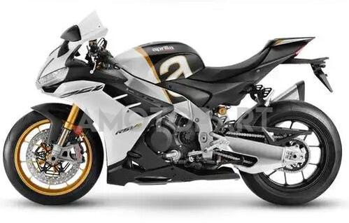 Amotopart 2022-2024 Aprilia RSV4 1100 Black White Gold Fairing Kit