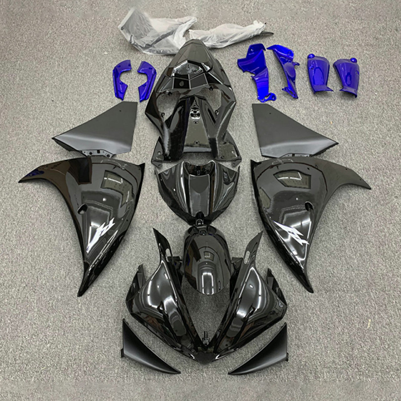 Amotopart 2009-2011 Yamaha YZF 1000 R1 Gloss Black Fairing Kit