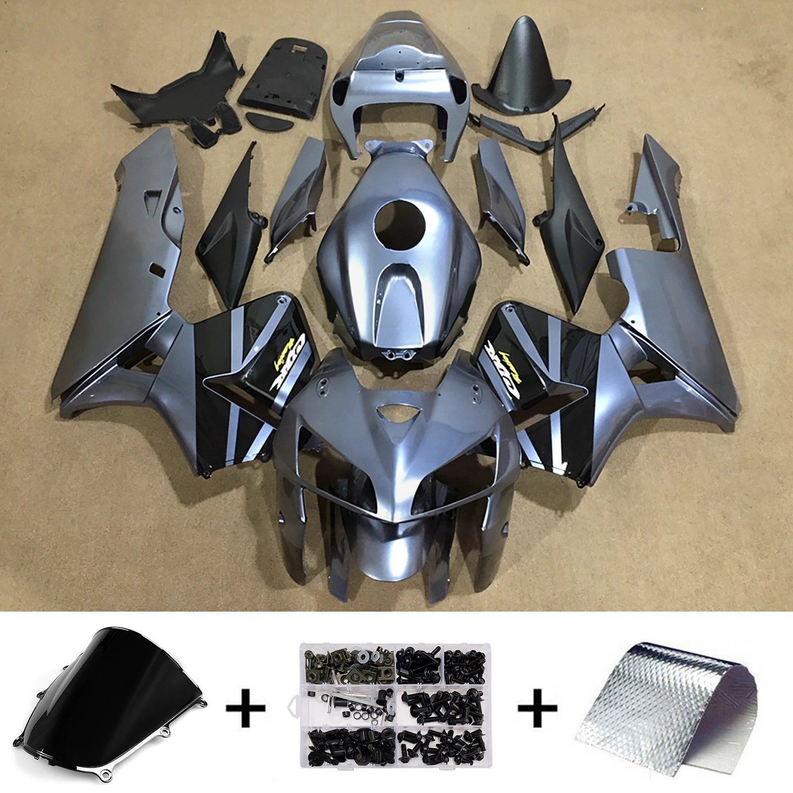 Amotopart 2005-2006 Honda CBR600RR Silver Fairing Kit