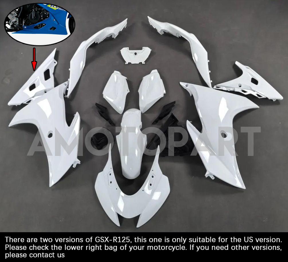 Amotopart 2017-2024 Suzuki GSX-R125 Glossy Black Fairing Kit (Only suitable for the US version)