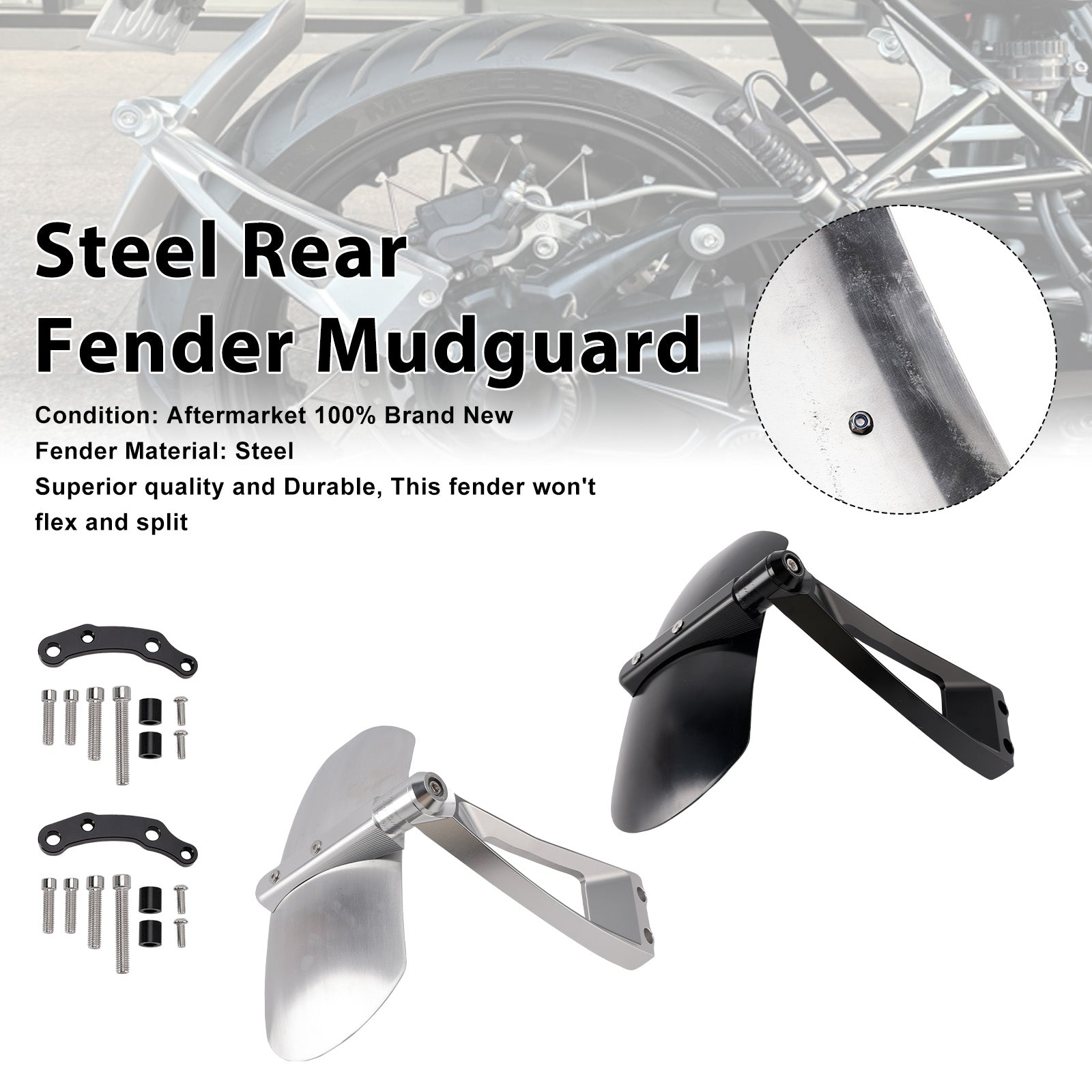 BMW R12 R12S R nineT Scrambler Pure Steel Rear Fender Mudguard Fit