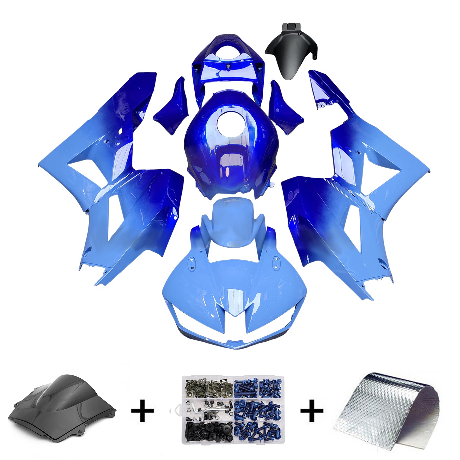 Amotopart 13-25 version américaine & Kit de carénage bleu dégradé pour Honda CBR600RR version européenne 13-23