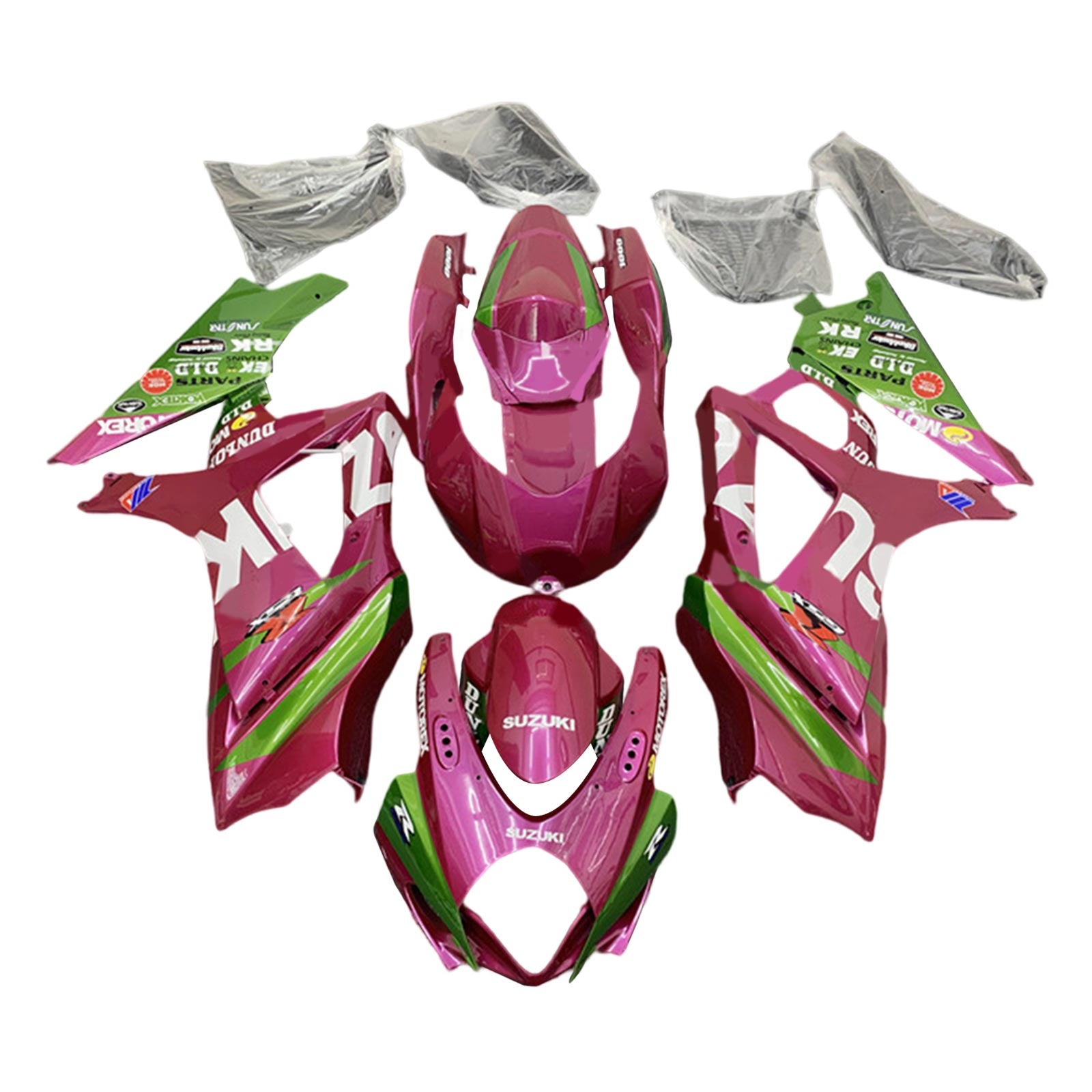 Amotopart 2007-2008 Suzuki GSXR1000 K7 Pink&Green Fairing Kit