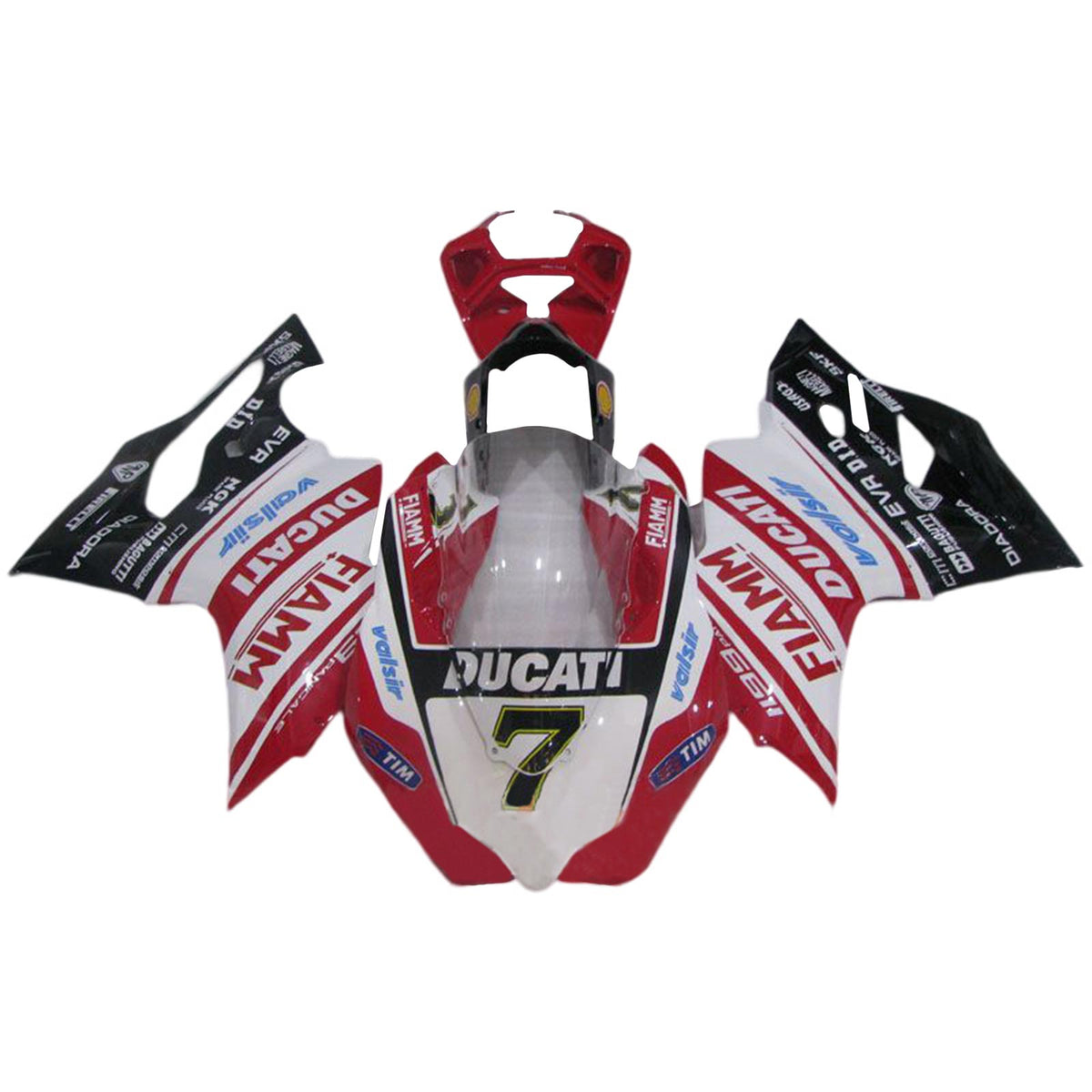 Amotopart 2012-2015 Ducati 1199 899 レッド&ホワイト Style3 フェアリングキット