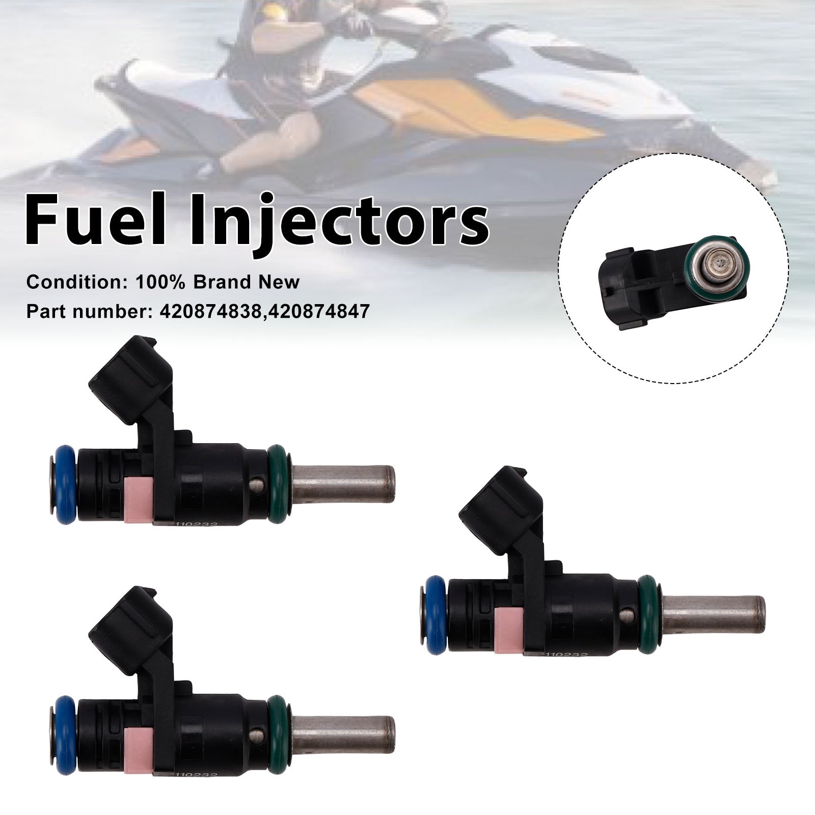 Sea-Doo SPARK GTR GTI GTS 3PC 420874847 Inyectores de combustible 420874838