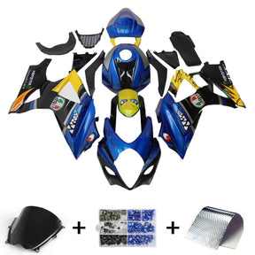 Amotopart 2007-2008 K7 GSXR1000 Suzuki Kit carena blu e giallo Cartoon