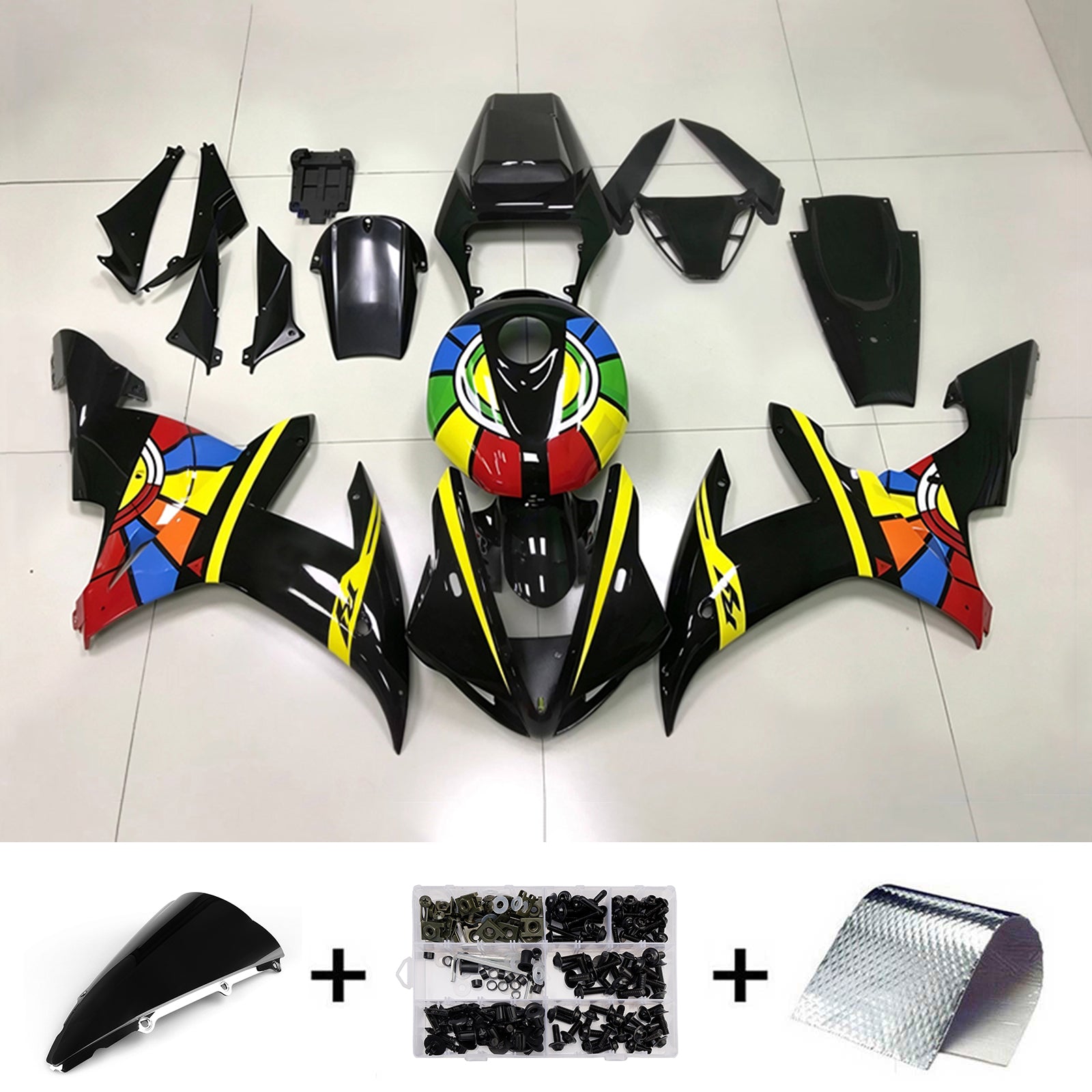 Amotopart 2002-2003 Yamaha YZF 1000 R1 RainBow Fairing Kit