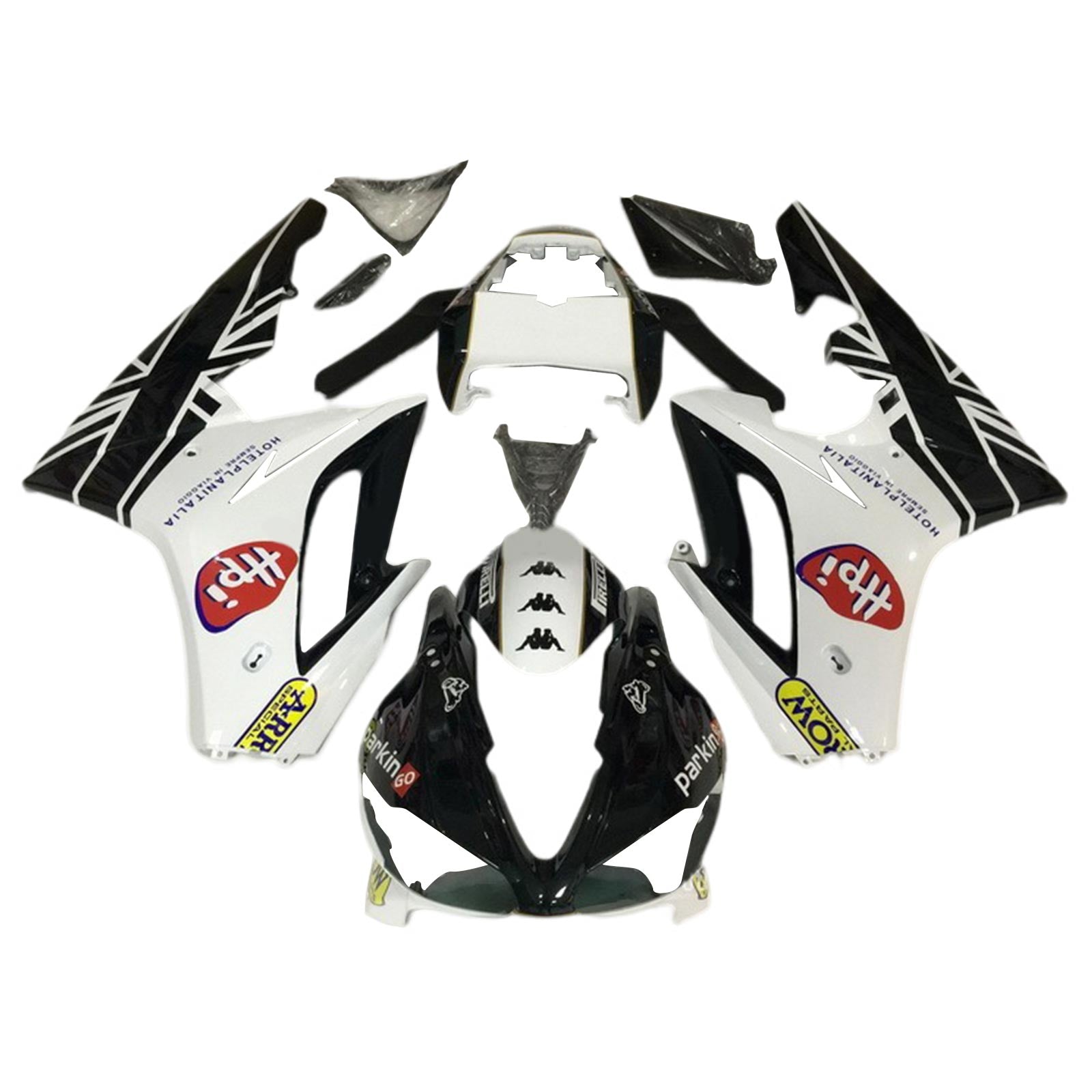 Amotopart 2009-2012 Triumph Daytona 675 White&Black Style1 Fairing Kit