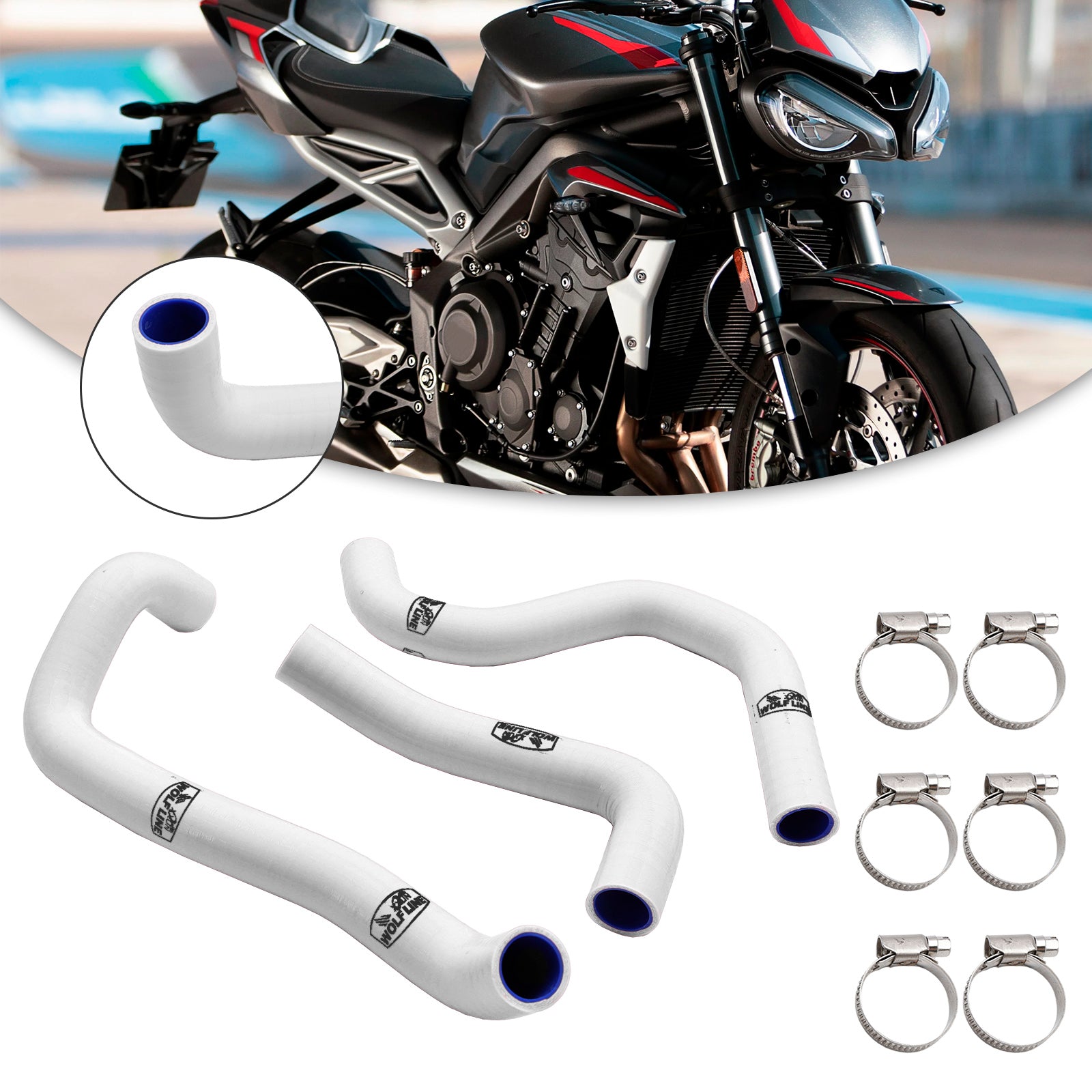 20-22 Street Triple 765 R RS Silicone Radiator Coolant Hose Kit