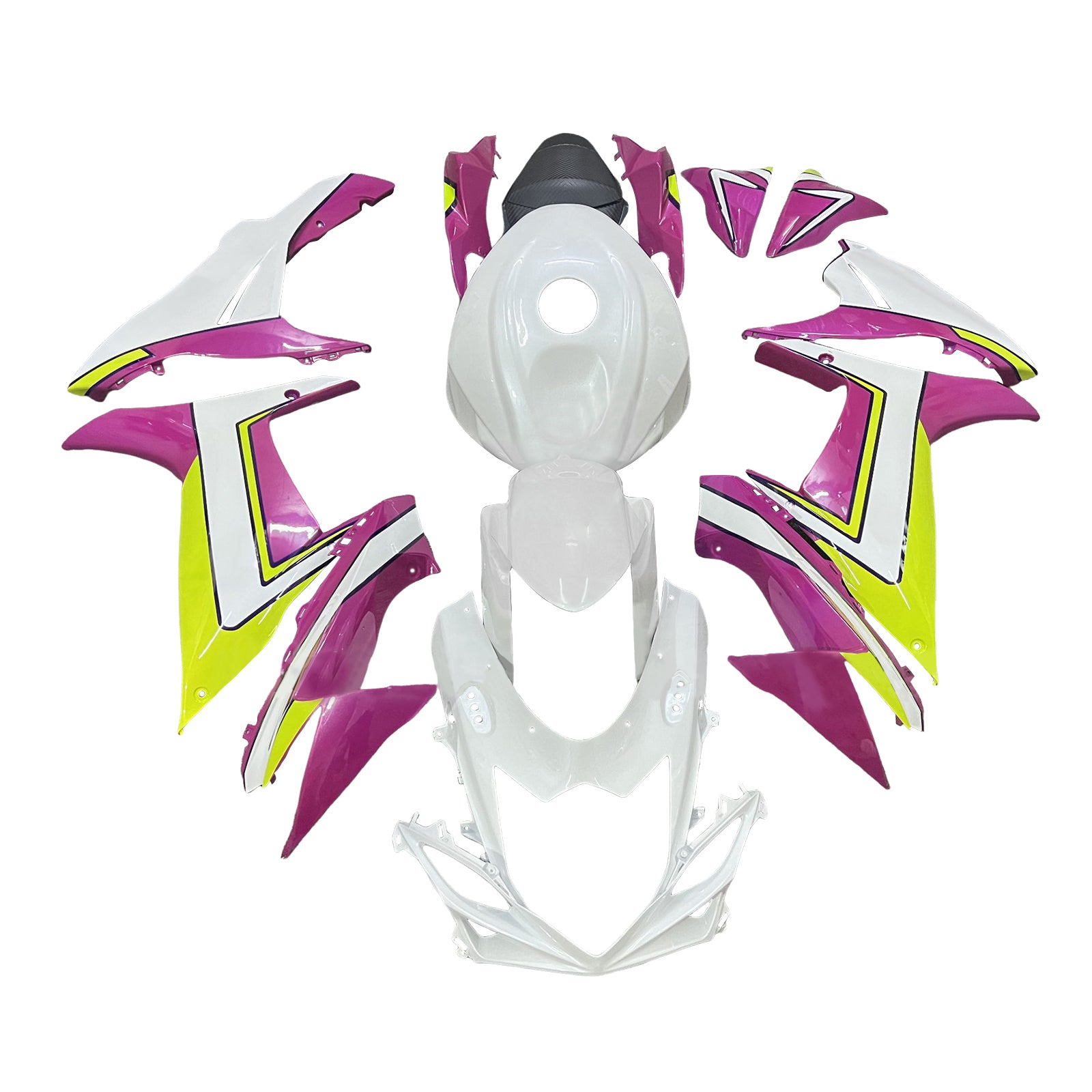Amotopart 2011-2025 Suzuki GSXR600/750 Yellow Pink White Fairing Kit