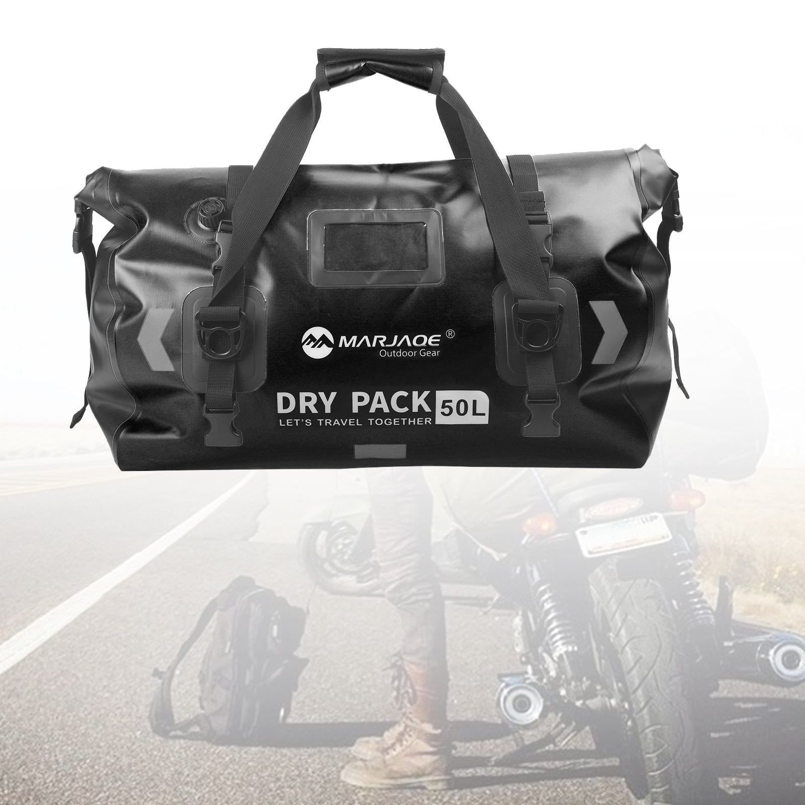Motorcycle Universal Saddlebag Side Storage Tail Bag Pu Luggage 50L