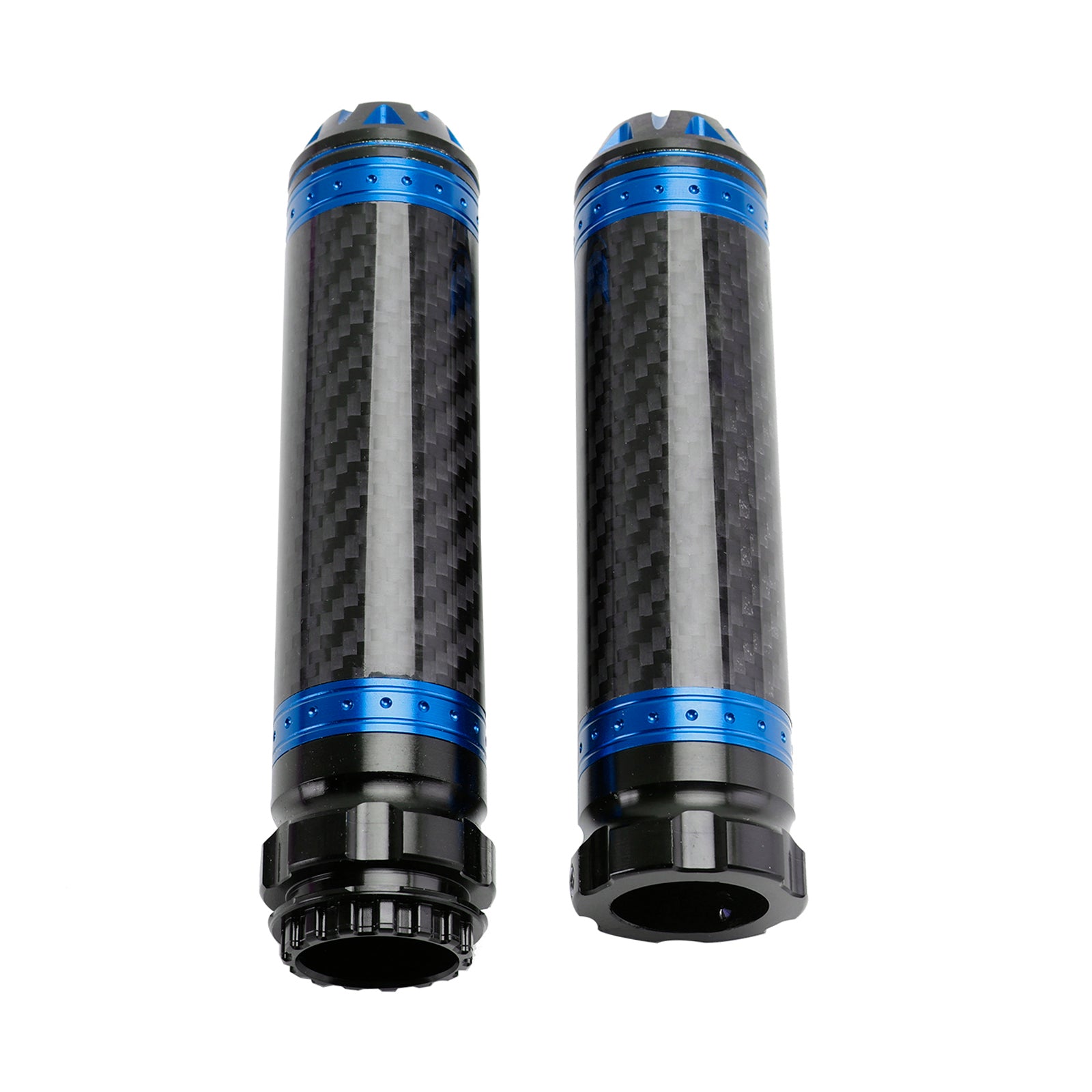 7/8"/22Mm Motorcycle Handle Bar Carcon Grips Universal Green For Motorcycles Silver