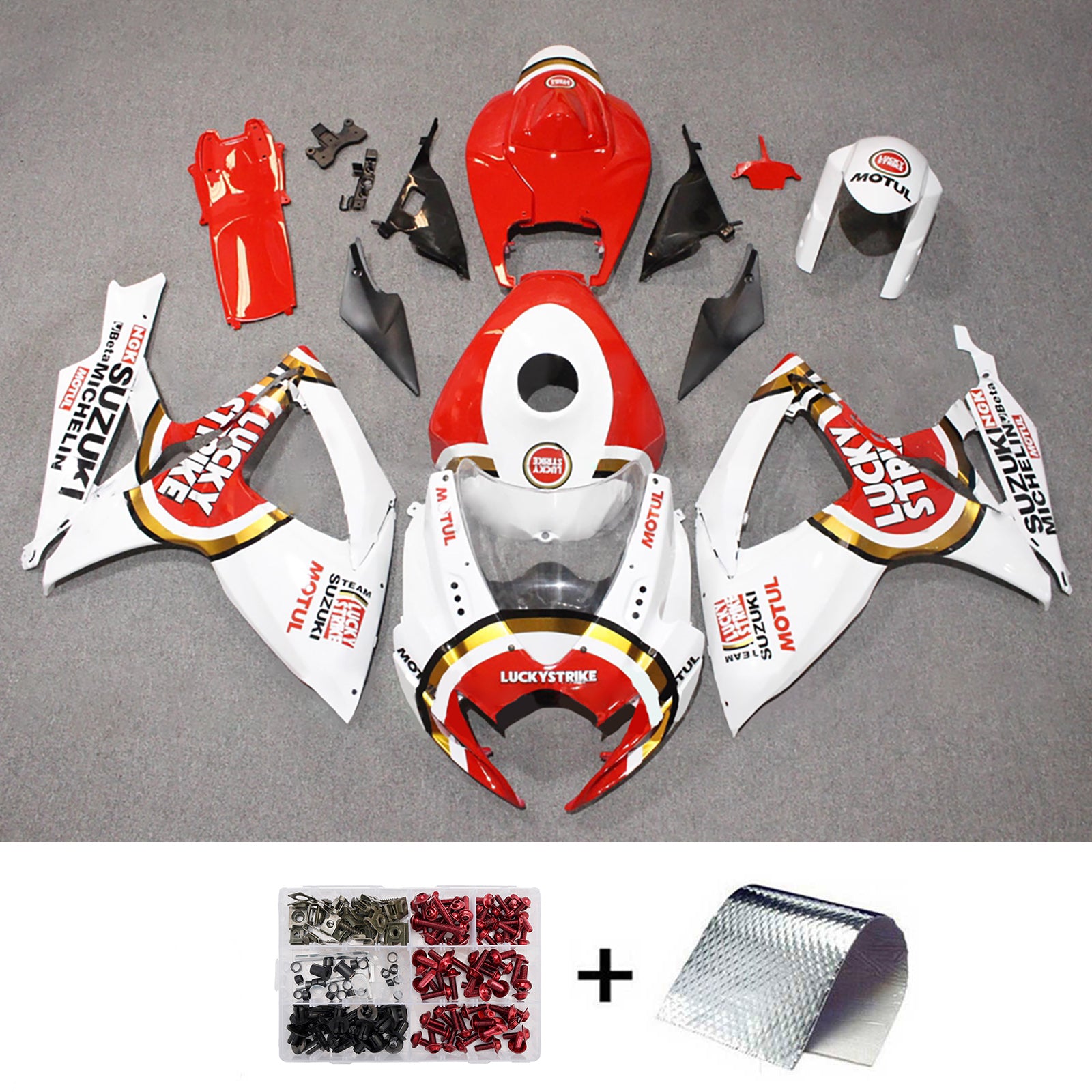 Amotopart 2006-2007 Suzuki GSXR 600/750 Red White Fairing Kit