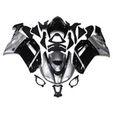 Amotopart 2007-2008 Kawasaki ZX6R 636 Black&Grey Fairing Kit