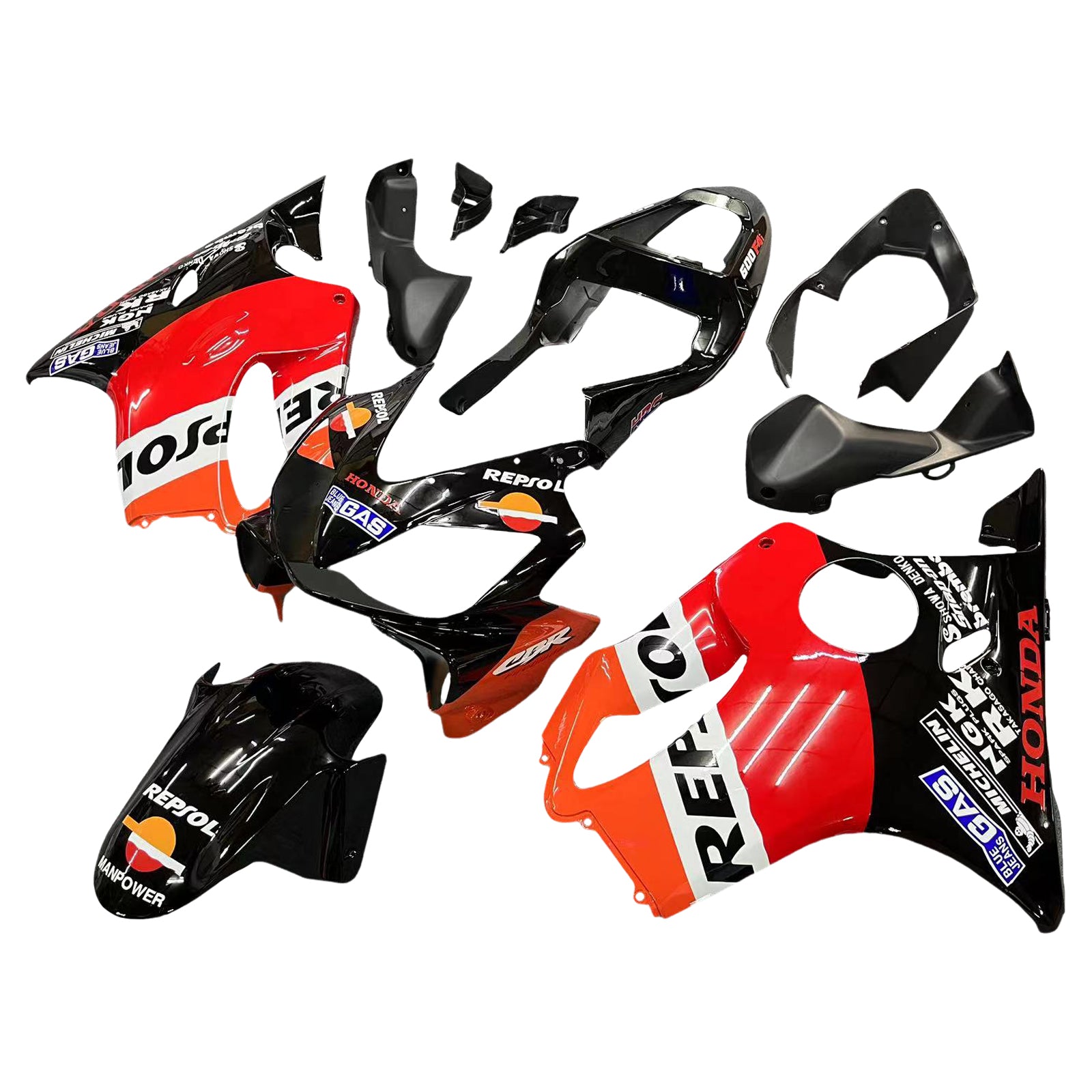 Amotopart 2001-2003 Honda CBR600 F4i Red&Orange Repjol Fairing Kit