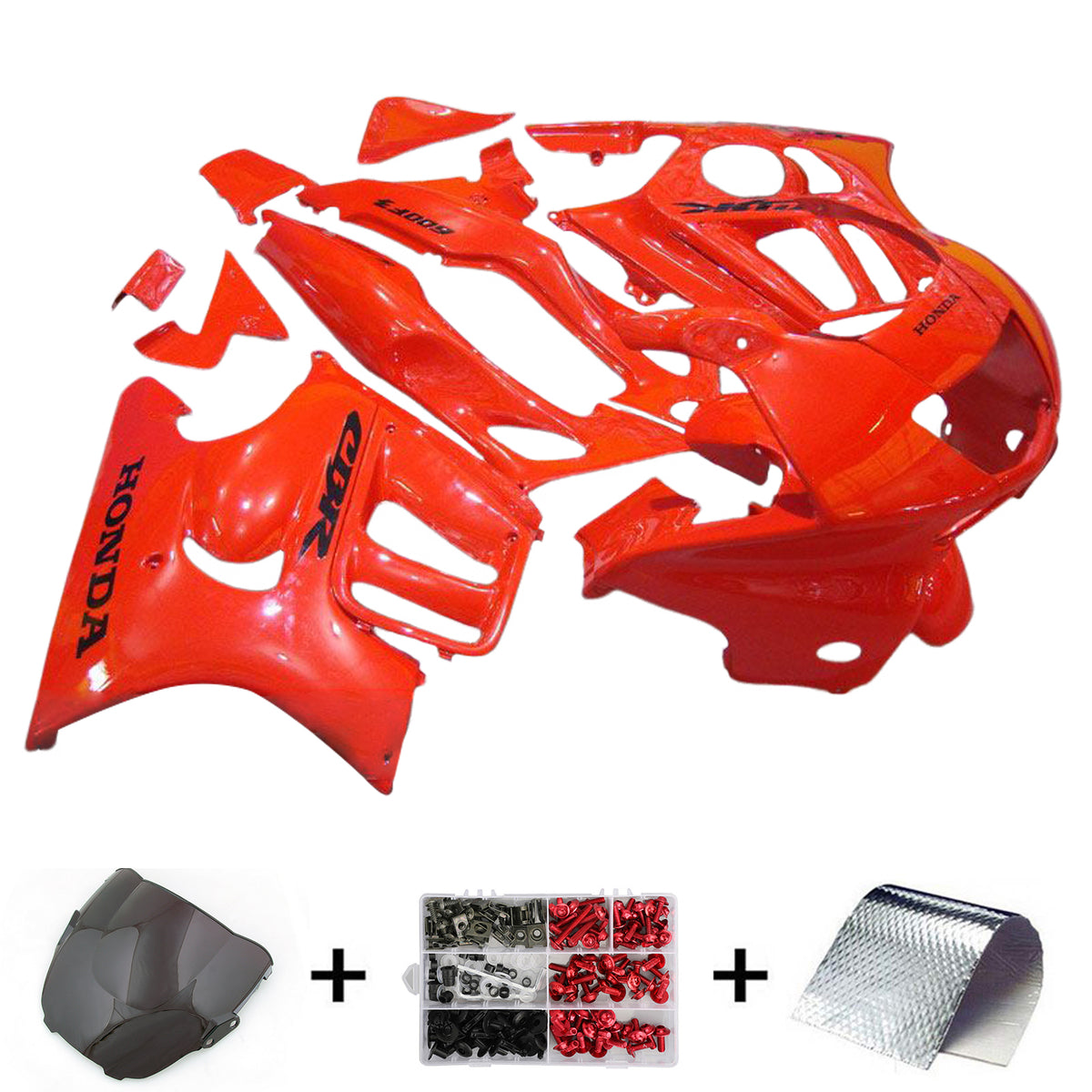 Amotopart 1997-1998 Honda CBR600 F3 Kit de carenado rojo naranja