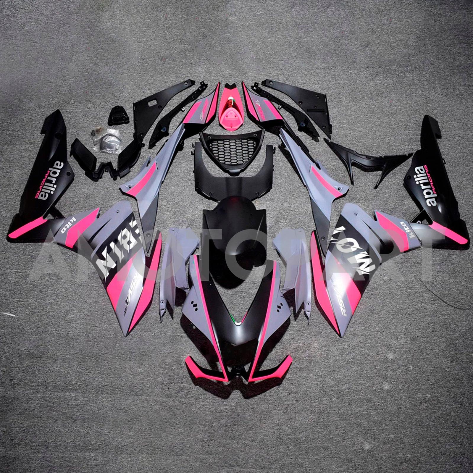 Amotopart 2009-2015 Aprilia RSV4 1000 Pink Gray Black Fairing Kit