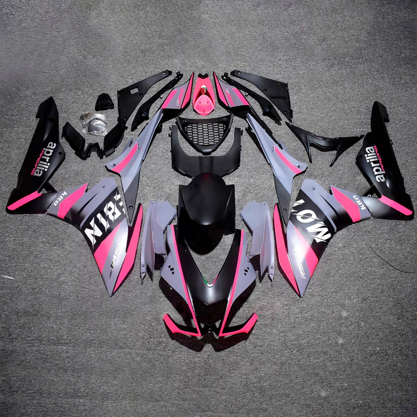 Amotopart 2009-2015 Aprilia RSV4 1000 Pink Gray Black Fairing Kit