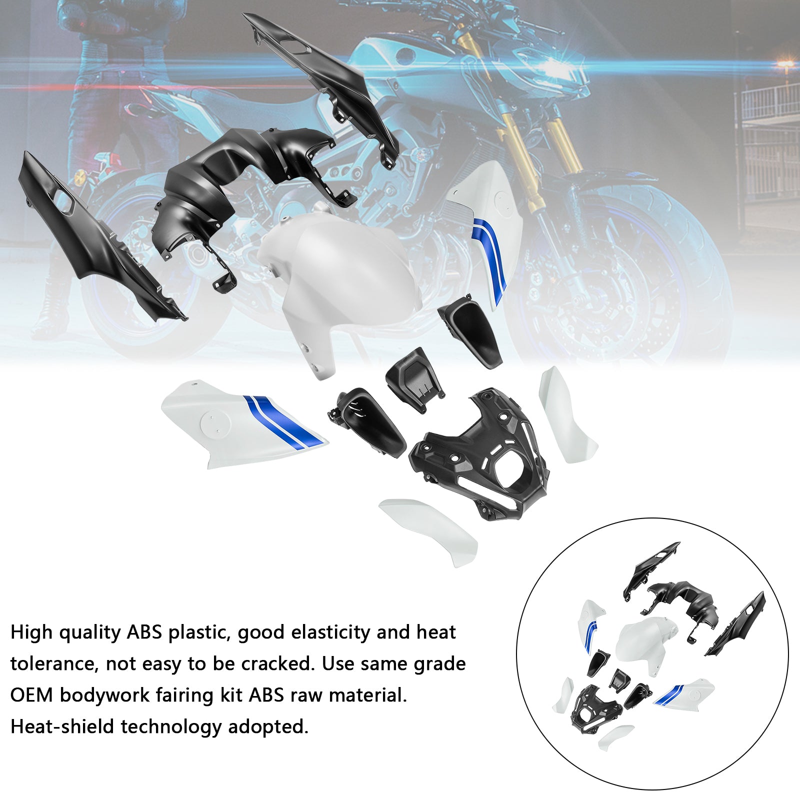 Amotopart 2021-2023 Yamaha MT 09 Fairing Kit