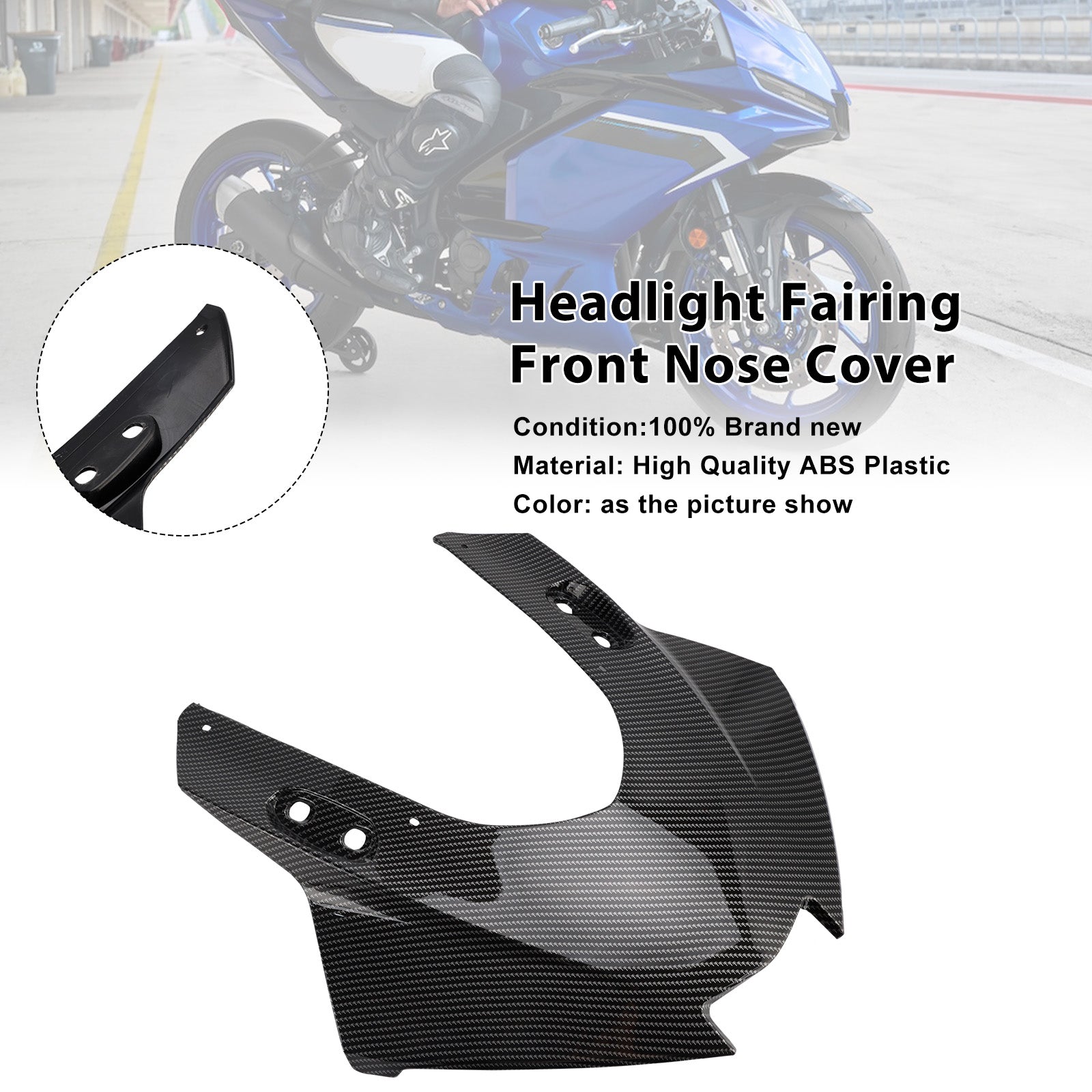 2025-2026 Yamaha YZF-R3 R25 Headlight Fairing Front Nose Cover